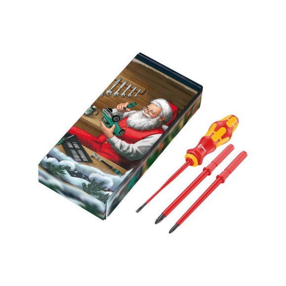 Набор отвёртки-битодержателя и 3 насадок WERA Christmas 2023 817/4 VDE KK PH 1, PH 2, SL 0.6x3.5, 4 пр., подарочная упаковка WE-05136028001 Набор отвёртки-битодержателя и 3 насадок WERA Christmas 2023 817/4 VDE KK PH 1, PH 2, SL 0.6x3.5, 4 пр., подарочная упаковка WE-05136028001