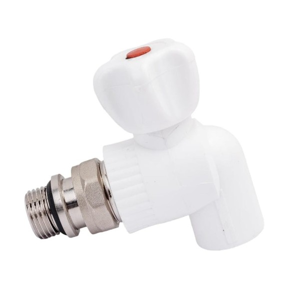 Кран для радиатора Rvc ППРС угловой 20x1/2 наружная резьба light 08465 Кран для радиатора Rvc ППРС угловой 20x1/2 наружная резьба light 08465