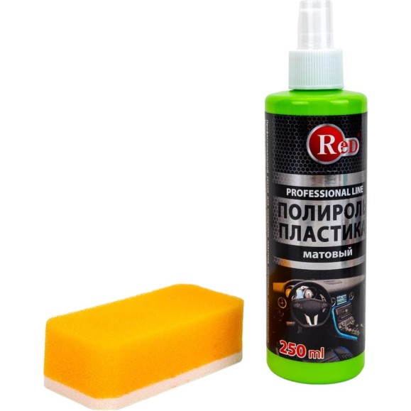 Матовый полироль пластика RED с губкой "ЯБЛОКО" Low Gloss 250мл в бл. R4264 Матовый полироль пластика RED с губкой "ЯБЛОКО" Low Gloss 250мл в бл. R4264