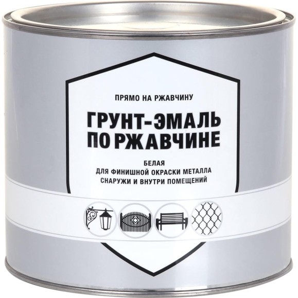 Грунт-эмаль по ржавчине ЗАО Декарт белая, 1.8 кг 32189 Грунт-эмаль по ржавчине ЗАО Декарт белая, 1.8 кг 32189