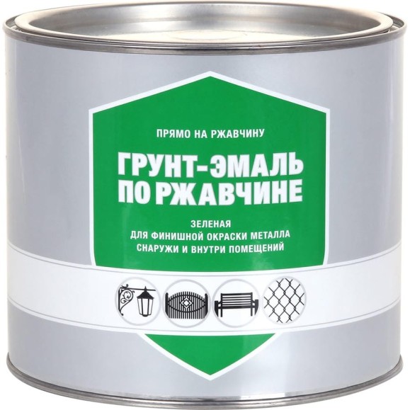 Грунт-эмаль по ржавчине ЗАО Декарт зеленая, 1.8 кг 32190 Грунт-эмаль по ржавчине ЗАО Декарт зеленая, 1.8 кг 32190