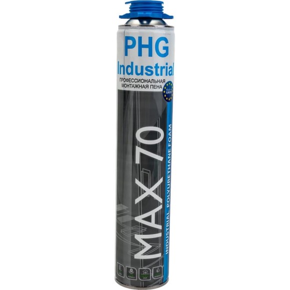 Профессиональная монтажная пена под пистолет PHG Industrial MAX 70 970 ml 612284 Профессиональная монтажная пена под пистолет PHG Industrial MAX 70 970 ml 612284