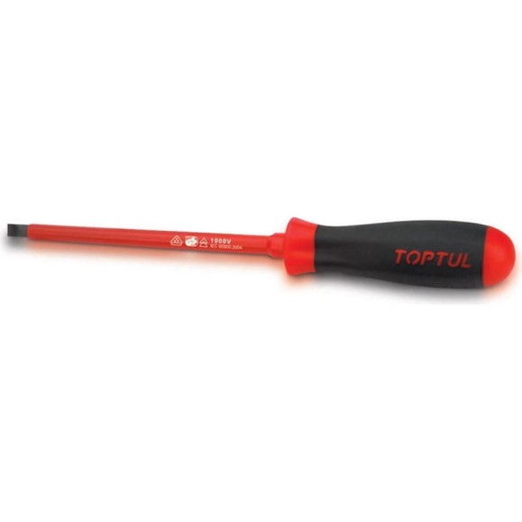 Диэлектрическая отвертка TOPTUL SL8x175 мм FAEB0818 Диэлектрическая отвертка TOPTUL SL8x175 мм FAEB0818