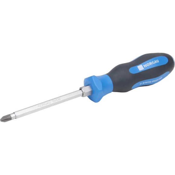 Крестовая отвертка с ударным наконечником NORGAU N161K-PH2x100 062105220 Крестовая отвертка с ударным наконечником NORGAU N161K-PH2x100 062105220