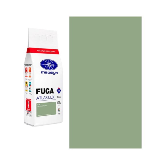 Цементная затирка Тайфун Fuga ATLAS LUX № 025 цвет светло-зеленый, мешок 2 кг 025-2-lux Цементная затирка Тайфун Fuga ATLAS LUX № 025 цвет светло-зеленый, мешок 2 кг 025-2-lux