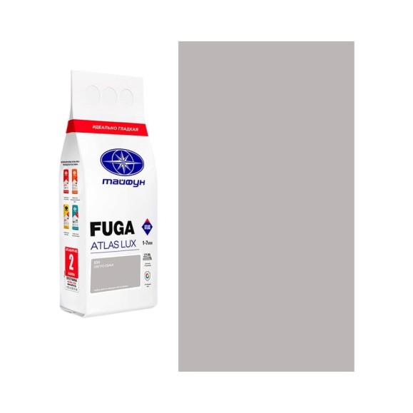 Цементная затирка Тайфун Fuga ATLAS LUX № 034 цвет светло-серый, мешок 2 кг 034-2-lux Цементная затирка Тайфун Fuga ATLAS LUX № 034 цвет светло-серый, мешок 2 кг 034-2-lux