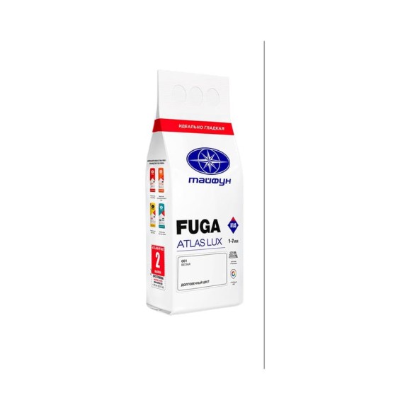 Цементная затирка Тайфун Fuga ATLAS LUX № 001 цвет белый, мешок 2 кг 001-2-lux Цементная затирка Тайфун Fuga ATLAS LUX № 001 цвет белый, мешок 2 кг 001-2-lux