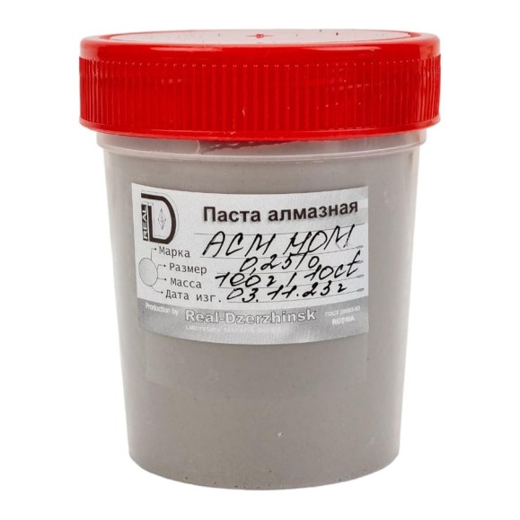 Паста алмазная АСМ НОМ 100 г, 0.25/0 мкм, ГОСТ 25593 ООО Реал-Дзержинск 4605098682907 Паста алмазная АСМ НОМ 100 г, 0.25/0 мкм, ГОСТ 25593 ООО Реал-Дзержинск 4605098682907