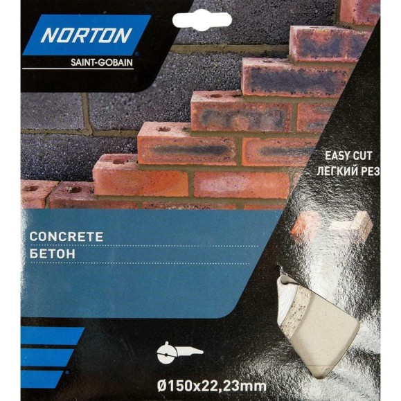 Алмазный диск с сегментированной кромкой 150x22.2, бетон NORTON 70184603373 Алмазный диск с сегментированной кромкой 150x22.2, бетон NORTON 70184603373