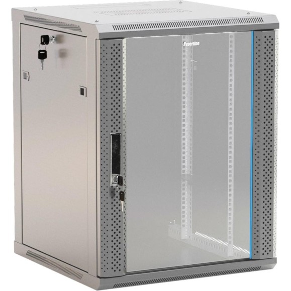 Настенный шкаф Hyperline TWB-1566-GP-RAL7035 19-дюймовый (19"), 15U, 775x600x600, стеклянная дверь с перфорацией по бокам, ручка с замком, Цвет серый (RAL 7035) (разобранный) 452000 Настенный шкаф Hyperline TWB-1566-GP-RAL7035 19-дюймовый (19"), 15U, 775x600x600, стеклянная дверь с перфорацией по бокам, ручка с замком, Цвет серый (RAL 7035) (разобранный) 452000