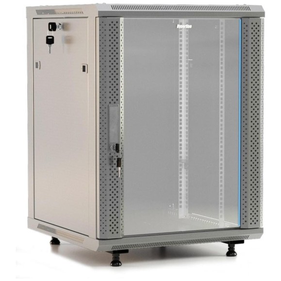 Настенный шкаф Hyperline TWB-FC-1545-GP-RAL7035 19-дюймовый (19"), 15U, 775x600x450, стеклянная дверь с перфорацией по бокам, ручка с замком, с возможностью установки на ножки (в комплекте), Цвет серый (RAL 7035) (разобранный) 452017 Настенный шкаф Hyperline TWB-FC-1545-GP-RAL7035 19-дюймовый (19"), 15U, 775x600x450, стеклянная дверь с перфорацией по бокам, ручка с замком, с возможностью установки на ножки (в комплекте), Цвет серый (RAL 7035) (разобранный) 452017