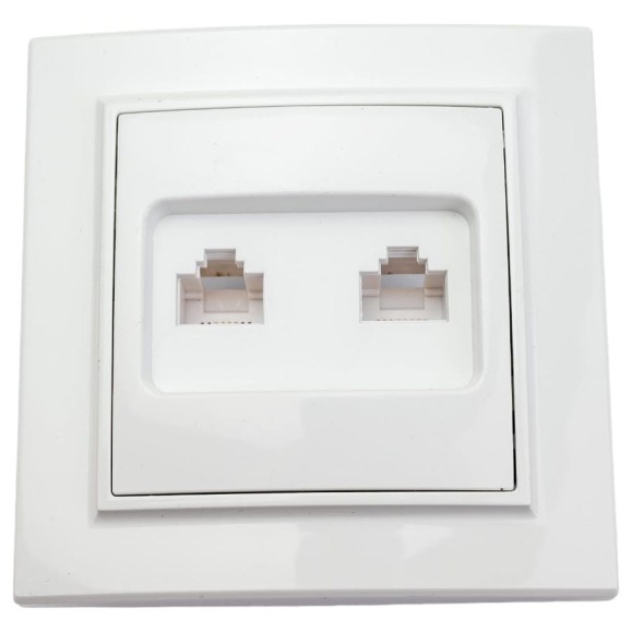 Розетка EKF Минск RJ-45+Phone СП белая ERK00-135-10 Розетка EKF Минск RJ-45+Phone СП белая ERK00-135-10