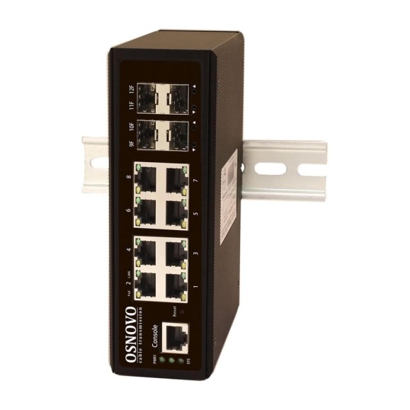 Промышленный управляемый (L2+) коммутатор OSNOVO SW-70804/IL Gigabit Ethernet на 12 портов sct1352 Промышленный управляемый (L2+) коммутатор OSNOVO SW-70804/IL Gigabit Ethernet на 12 портов sct1352