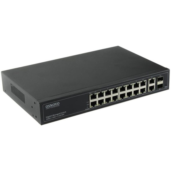 Коммутатор OSNOVO SW-71802/L Gigabit Ethernet управляемый на 18 RJ45 + 2 GE SFP порта sct1402 Коммутатор OSNOVO SW-71802/L Gigabit Ethernet управляемый на 18 RJ45 + 2 GE SFP порта sct1402