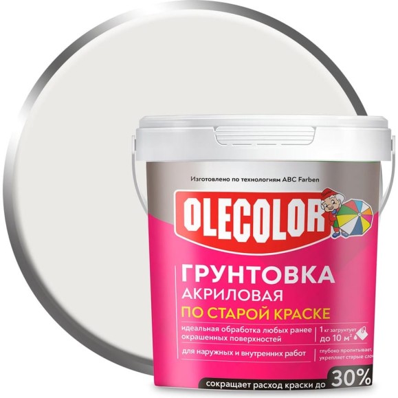 Акриловая грунтовка OLECOLOR по старой краске, 1 кг 4300004533 Акриловая грунтовка OLECOLOR по старой краске, 1 кг 4300004533