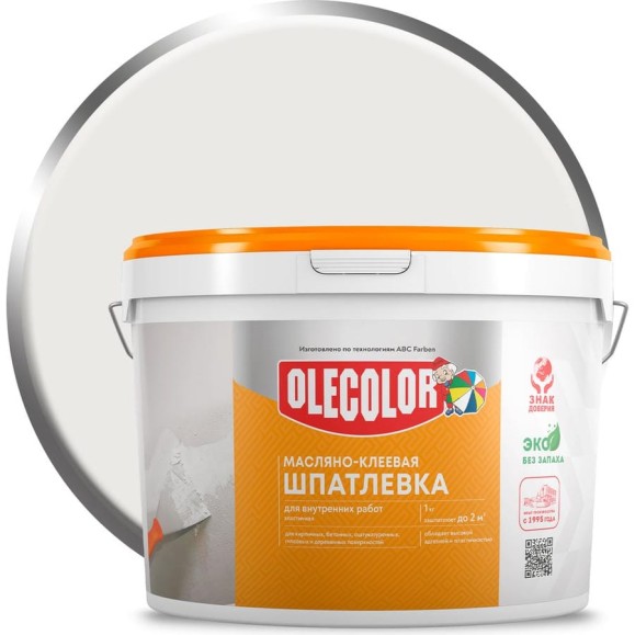 Масляно-клеевая шпатлевка OLECOLOR для внутренних работ, 15 кг 4300000144