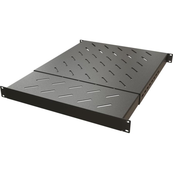 Полка Hyperline TSD3H-1U-650/1100-RAL9005 c 19'' креплением, раздвижная, 1U, с регулируемой глубиной установки от 650 мм до 1100 мм, нагрузка до 220 кг, для установки в шкафы глубиной 800-1200 мм, цвет черный 443450 Полка Hyperline TSD3H-1U-650/1100-RAL9005 c 19'' креплением, раздвижная, 1U, с регулируемой глубиной установки от 650 мм до 1100 мм, нагрузка до 220 кг, для установки в шкафы глубиной 800-1200 мм, цвет черный 443450