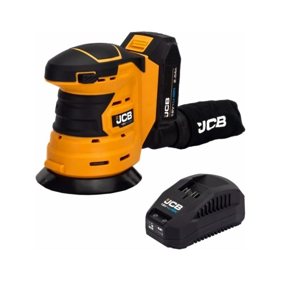 Шлифовальная машина JCB орбит. аккум (18OS-B-E) 18V, 0-10 000об/мин, диаметр диска 125 мм в к-те с зарядным у-вом (-18VFC-E)2.4A и батареей аккум.(-20LI-E)2.0AH JCB-18OS-2XB-E(57232) Шлифовальная машина JCB орбит. аккум (18OS-B-E) 18V, 0-10 000об/мин, диаметр диска 125 мм в к-те с зарядным у-вом (-18VFC-E)2.4A и батареей аккум.(-20LI-E)2.0AH JCB-18OS-2XB-E(57232)