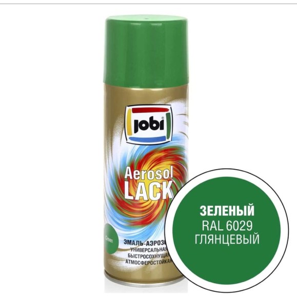 Аэрозольная эмаль JOBI глянцевая зеленая RAL 6029 520мл 31825 Аэрозольная эмаль JOBI глянцевая зеленая RAL 6029 520мл 31825
