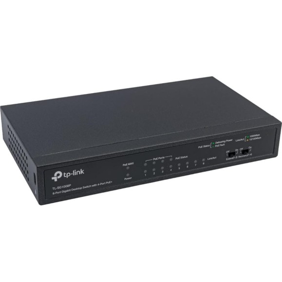 Неуправляемый коммутатор TP-Link 8G 4PoE 55W TL-SG1008P Неуправляемый коммутатор TP-Link 8G 4PoE 55W TL-SG1008P