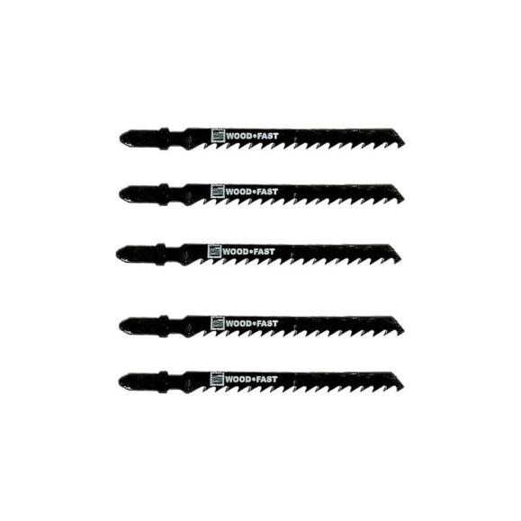 Полотно для лобзика T144DP по дереву 6TPI 100 мм 5 шт FASTER TOOLS 3560