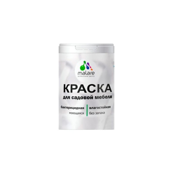 Акриловая краска MALARE для садовой мебели, по дереву, для наружных и внутренних работ, моющаяся без запаха матовая, персидский зеленый, 1 кг. КСДМБАПЕЗМ0100 Акриловая краска MALARE для садовой мебели, по дереву, для наружных и внутренних работ, моющаяся без запаха матовая, персидский зеленый, 1 кг. КСДМБАПЕЗМ0100