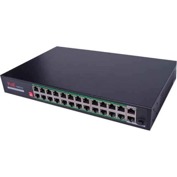 Poe коммутатор ComOnyx, 24 poe + 2 uplink + sfp, poe 250w + 250m + watchdog, co-swp24c, 200-033 Poe коммутатор ComOnyx, 24 poe + 2 uplink + sfp, poe 250w + 250m + watchdog, co-swp24c, 200-033