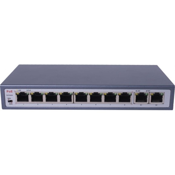 Poe коммутатор ComOnyx, 8 poe + 2 uplink, co-swp82g, 200-020
