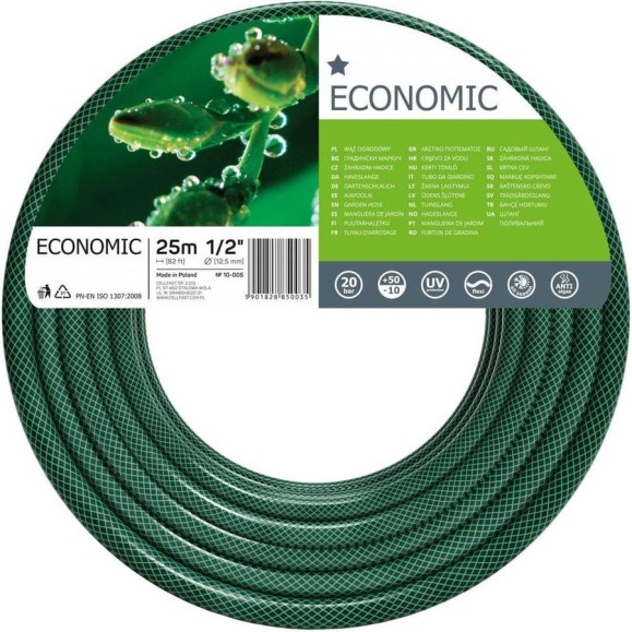 Садовый шланг Cellfast ECONOMIC 3 слоя, 1/2, 25 м 10-005