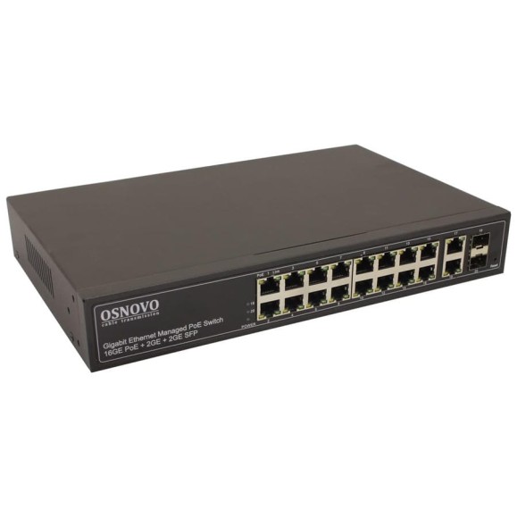 Управляемый коммутатор OSNOVO SW-8182/L(300W) L2 PoE Gigabit Ethernet на 16 RJ45 PoE + 2 x RJ45 + 2 GE SFP портов sct1271 Управляемый коммутатор OSNOVO SW-8182/L(300W) L2 PoE Gigabit Ethernet на 16 RJ45 PoE + 2 x RJ45 + 2 GE SFP портов sct1271
