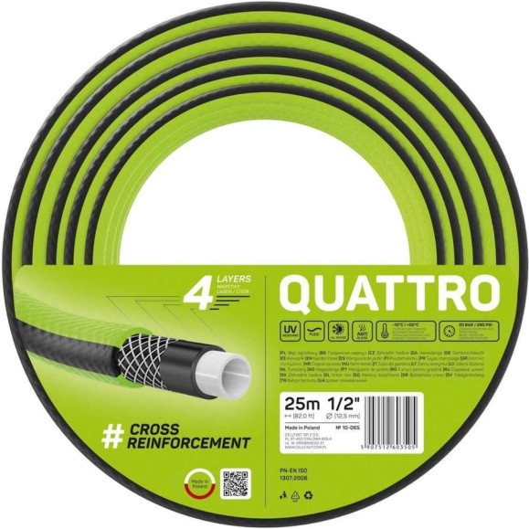 Садовый шланг Cellfast QUATTRO 4 слоя, 1/2, 25 м 10-065