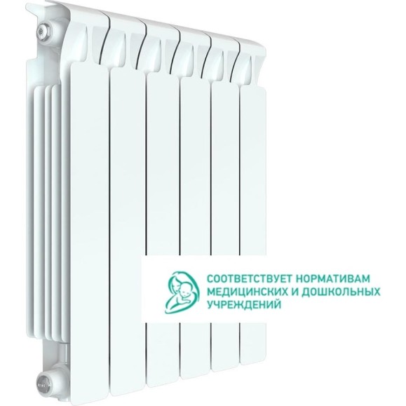 Биметаллический радиатор RIFAR MONOLIT 500 6 секций, боковое подключение RQLAGK1B4U8G7C
