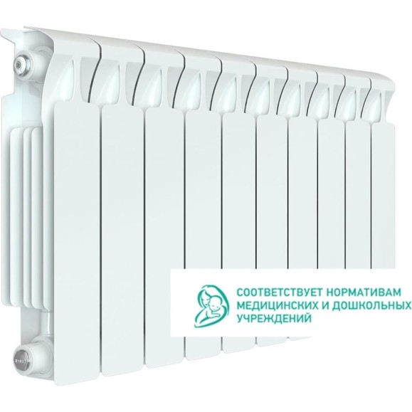 Биметаллический радиатор RIFAR MONOLIT 350 10 секций, боковое подключение RG008M0Q7PKBHH