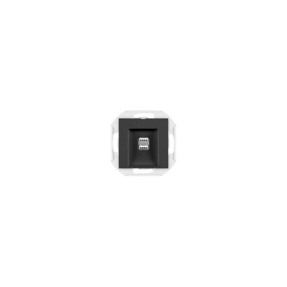 Розетка Aling-Conel PRESTIGE USB-зарядное устройство, двойная 2xUSB А+А 250V/5V 2.1A, механизм, черная soft touch 60161.E1 Розетка Aling-Conel PRESTIGE USB-зарядное устройство, двойная 2xUSB А+А 250V/5V 2.1A, механизм, черная soft touch 60161.E1