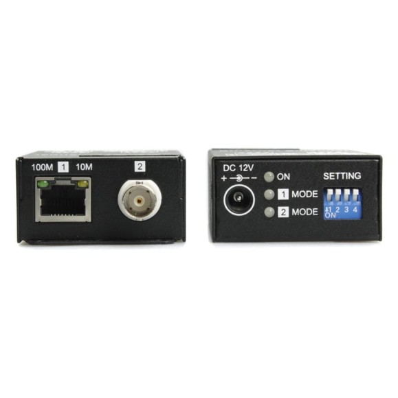 Комплект удлинителей Ethernet SC&T IP09CK по коаксиальному кабелю, включает приемник и передатчик sct1369
