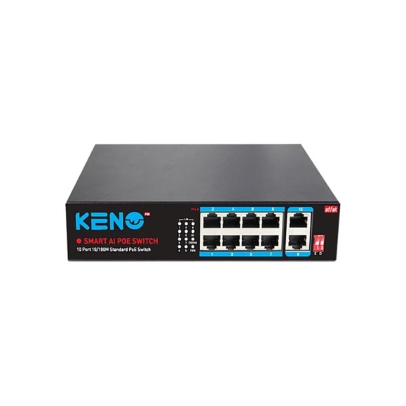 Коммутатор Keno на 10 портов KN-SW802POE+