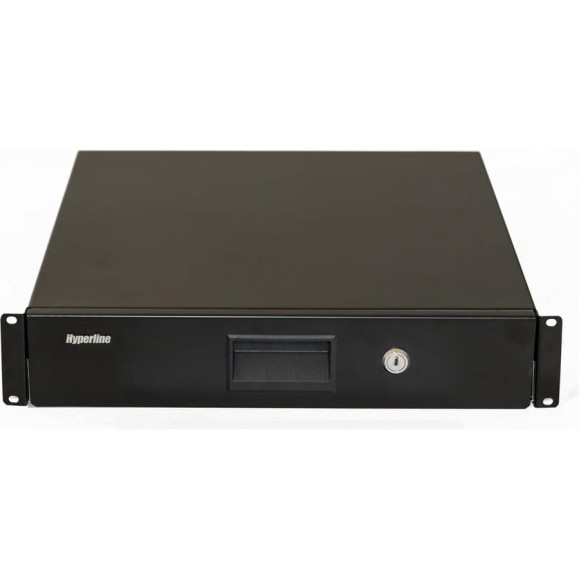 Полка (ящик) для документов с замком Hyperline TDR3-2U-460-RAL9004 2U, 88x483x460мм (ВхШхГ), цвет черный (RAL 9004) 481716 Полка (ящик) для документов с замком Hyperline TDR3-2U-460-RAL9004 2U, 88x483x460мм (ВхШхГ), цвет черный (RAL 9004) 481716