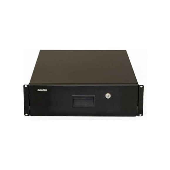 Полка (ящик) для документов с замком Hyperline TDR3-3U-360-RAL9004 3U, 133x483x360мм (ВхШхГ), цвет черный (RAL 9004) 499190 Полка (ящик) для документов с замком Hyperline TDR3-3U-360-RAL9004 3U, 133x483x360мм (ВхШхГ), цвет черный (RAL 9004) 499190