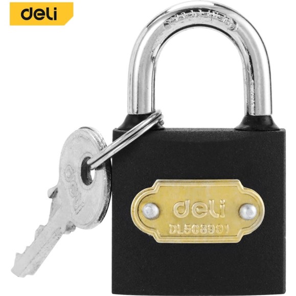 Навесной замок DELI 32 мм dl508901 (автомат, личинка латунь,, 3 ключа, защита от влаги) 130321 Навесной замок DELI 32 мм dl508901 (автомат, личинка латунь,, 3 ключа, защита от влаги) 130321