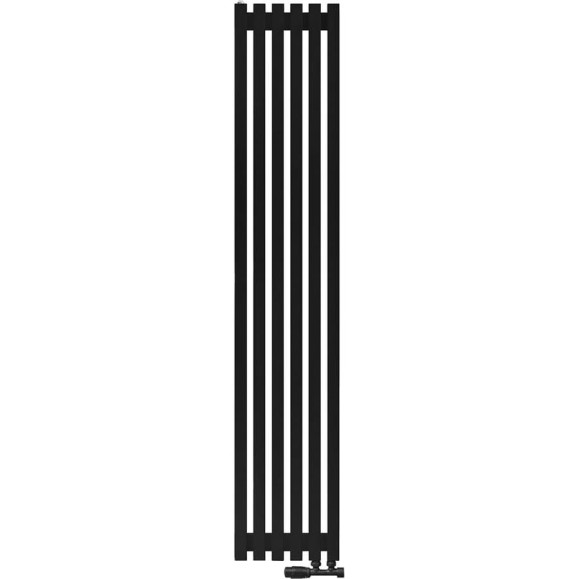 Вертикальный радиатор c нижним подключением, Arbiola Ritmo V 1800-40-06 VR, RAL 9005 матовый черный 262056 Вертикальный радиатор c нижним подключением, Arbiola Ritmo V 1800-40-06 VR, RAL 9005 матовый черный 262056