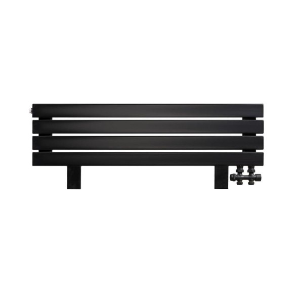 Горизонтальный радиатор ARBIOLA Liner Gorizont VZ 1000-36-04 4 секции, c нижним подключением, с ножками, GVR, RAL 9005 матовый черный 258910 Горизонтальный радиатор ARBIOLA Liner Gorizont VZ 1000-36-04 4 секции, c нижним подключением, с ножками, GVR, RAL 9005 матовый черный 258910