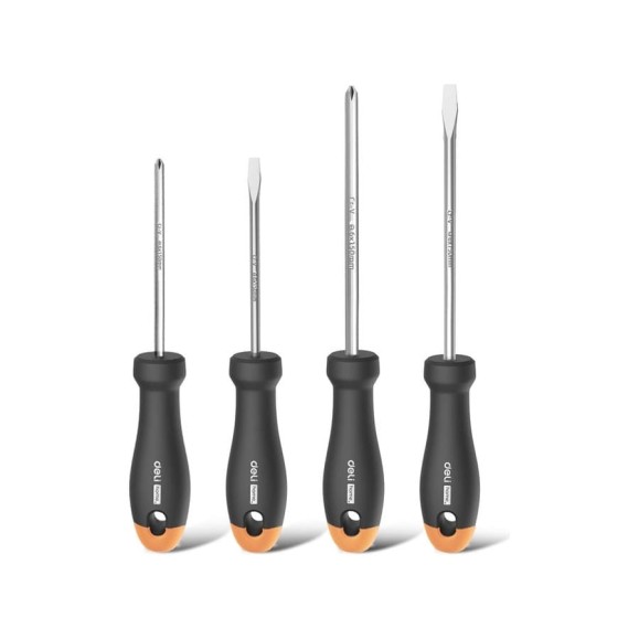 Набор отверток DELI «Home Series Gray» HT1004C 4шт (PH1x100, PH2x150, SL5x100, SL6x150, Cr-V, Soft Touch рукоятка, эксклюзивный дизайн) 130282 Набор отверток DELI «Home Series Gray» HT1004C 4шт (PH1x100, PH2x150, SL5x100, SL6x150, Cr-V, Soft Touch рукоятка, эксклюзивный дизайн) 130282