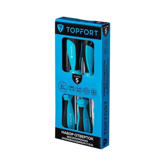 Набор отверток Topfort 5 шт 1674434