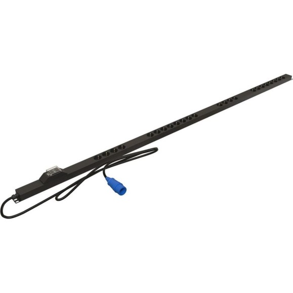 Вертикальный блок розеток Hyperline SHE-24SH-B-3PVB 24 розетки Schuko, автоматический выключатель, кабель питания 3м (3x4.0мм2) с вилкой IEC 60309 32A (2x16А) (2P+E), 250В, корпус алюминий, черный 491070 Вертикальный блок розеток Hyperline SHE-24SH-B-3PVB 24 розетки Schuko, автоматический выключатель, кабель питания 3м (3x4.0мм2) с вилкой IEC 60309 32A (2x16А) (2P+E), 250В, корпус алюминий, черный 491070