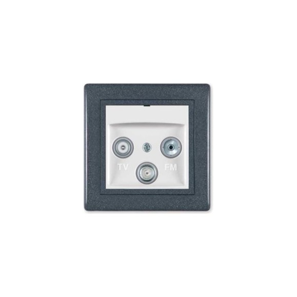Розетка Aling-conel PRESTIGE TV/FM/SAT оконечная графит-графит-белый арт. 612S.220