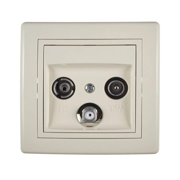 Розетка Aling-conel PRESTIGE TV/FM/SAT оконечная кремовая арт. 612S.99