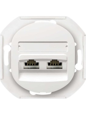 Компьютерная двойная розетка с Keystone модулями Aling-conel EON 2хRJ45 кат.6 FTP , механизм, белая арт. E615S.0 Компьютерная двойная розетка с Keystone модулями Aling-conel EON 2хRJ45 кат.6 FTP , механизм, белая арт. E615S.0