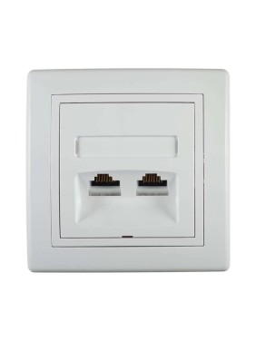 Компьютерная двойная розетка с Keystone модулями Aling-conel PRESTIGE 2хRJ45 кат.5e FTP белая арт. 614S.00 Компьютерная двойная розетка с Keystone модулями Aling-conel PRESTIGE 2хRJ45 кат.5e FTP белая арт. 614S.00