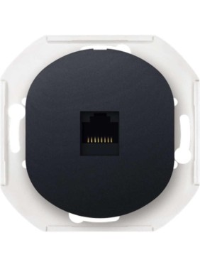 Компьютерная розетка с Keystone модулем Aling-conel EON RJ45 кат.6А FTP, механизм, чёрная soft touch арт. E616S.E1 Компьютерная розетка с Keystone модулем Aling-conel EON RJ45 кат.6А FTP, механизм, чёрная soft touch арт. E616S.E1