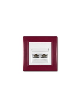 Компьютерная двойная розетка с Keystone модулями Aling-conel PRESTIGE 2хRJ45 кат.5e FTP бордо-бордо-белый арт. 614S.330 Компьютерная двойная розетка с Keystone модулями Aling-conel PRESTIGE 2хRJ45 кат.5e FTP бордо-бордо-белый арт. 614S.330